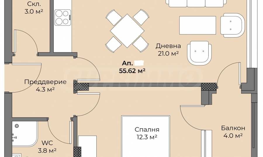 Продава 2-СТАЕН, гр. Пловдив, Беломорски, снимка 2 - Апартаменти - 56515992