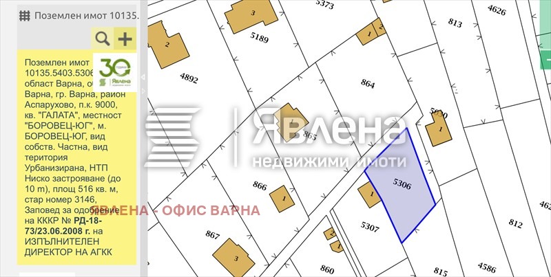 Продава ПАРЦЕЛ, гр. Варна, м-т Боровец - юг, снимка 1 - Парцели - 48446723