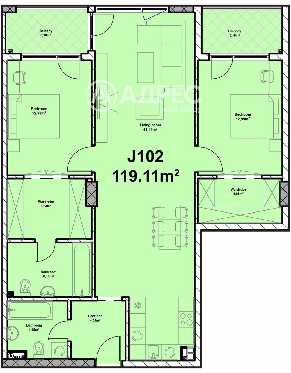 Продава 3-СТАЕН, гр. София, Полигона, снимка 4 - Апартаменти - 53910588