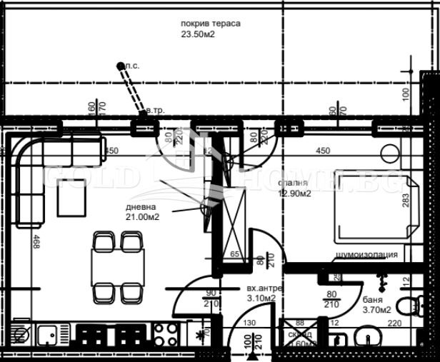 Till salu  1 sovrum Plovdiv , Jujen , 82 kvm | 46455727 - bild [2]