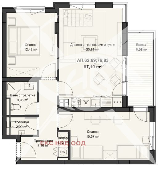 Продава  3-стаен град Пловдив , Остромила , 101 кв.м | 38632003