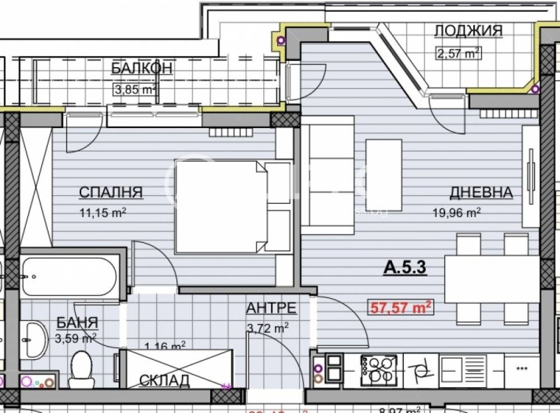 À venda  1 quarto Sofia , Krasno selo , 69 m² | 26703640 - imagem [4]