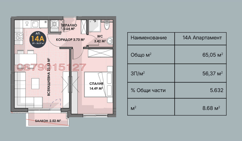 Te koop  1 slaapkamer Pleven , Druzjba 1 , 65 m² | 14857730 - afbeelding [4]