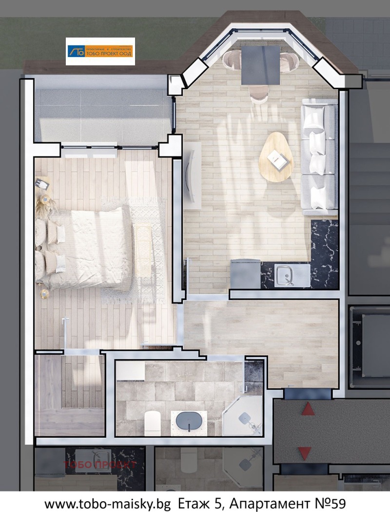 In vendita  1 camera da letto Sofia , Liulin 10 , 72 mq | 98589690 - Immagine [2]
