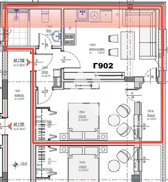 Satılık  1 yatak odası Pleven , Şirok centar , 59 metrekare | 43823770 - görüntü [3]