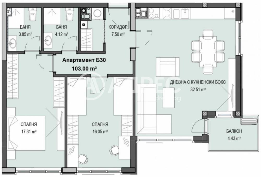 Продава 3-СТАЕН, гр. София, Кръстова вада, снимка 4 - Апартаменти - 54604746