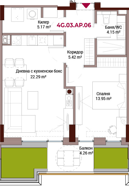 En venta  1 dormitorio Sofia , Lozenets , 94 metros cuadrados | 52008757