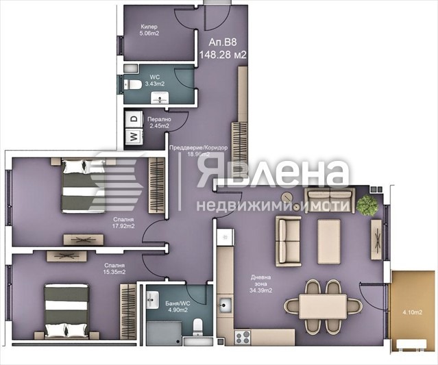 Myytävänä  2 makuuhuonetta Varna , k.k. Sv.Sv. Konstantin i Elena , 145 neliömetriä | 58569334 - kuva [7]