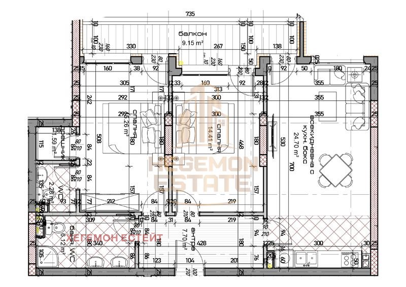 For Sale  2 bedroom Varna , Mladost 1 , 114 sq.m | 38707794