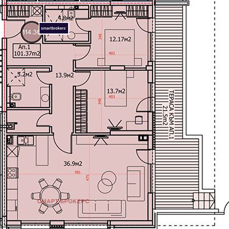 Na sprzedaż  2 sypialnie Sofia , Dragalewci , 114 mkw | 21952829 - obraz [5]