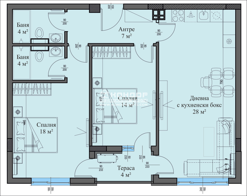 For Sale  2 bedroom Plovdiv , Hristo Smirnenski , 108 sq.m | 98406789 - image [6]