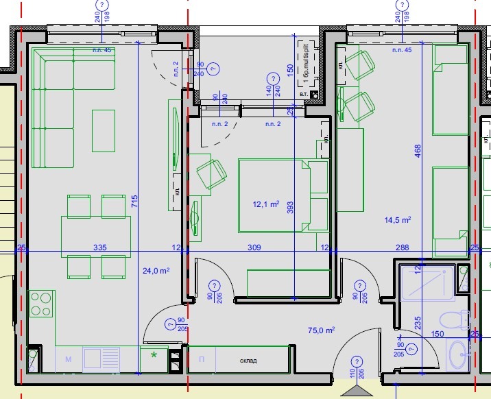 Te koop  2 slaapkamers Burgas , Meden rudnik - zona V , 85 m² | 74961274