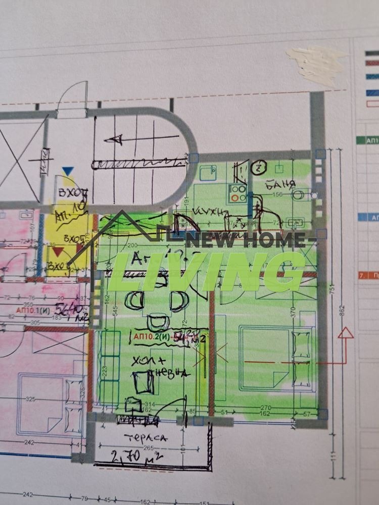 Eladó  1 hálószoba Plovdiv , Marasa , 58 négyzetméter | 71492157 - kép [3]