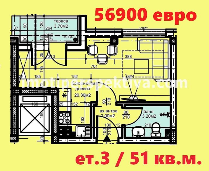 Продава  2-стаен град Пловдив , Христо Смирненски , 47 кв.м | 35856224 - изображение [3]