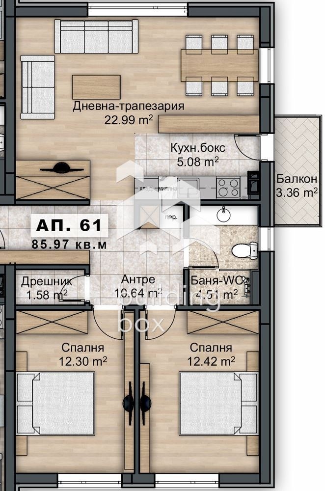 Продается  2 спальни София , Овча купел 2 , 99 кв.м | 55389218 - изображение [4]