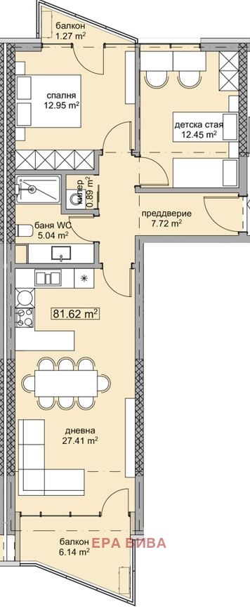 Продава 3-СТАЕН, гр. Варна, Виница, снимка 3 - Апартаменти - 54762795