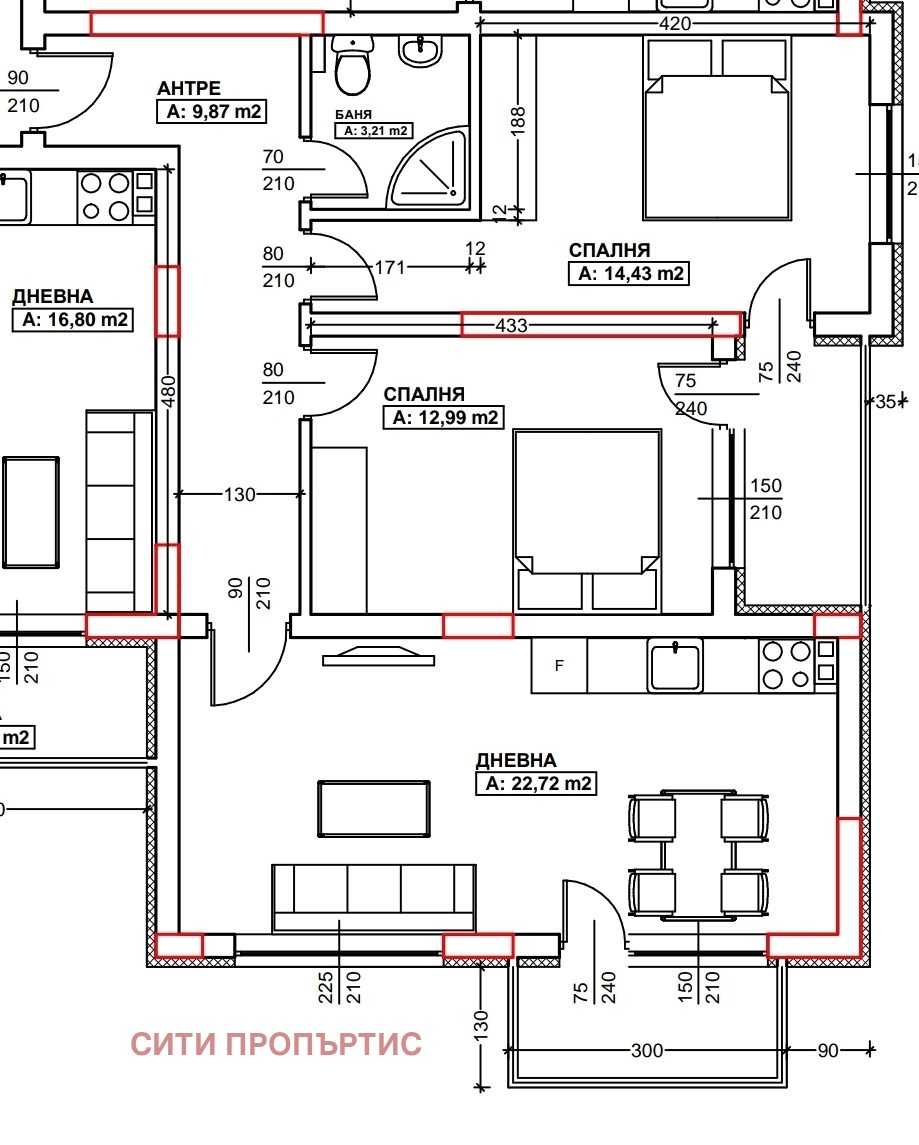 Продава 3-СТАЕН, гр. Благоевград, Широк център, снимка 2 - Апартаменти - 53741136