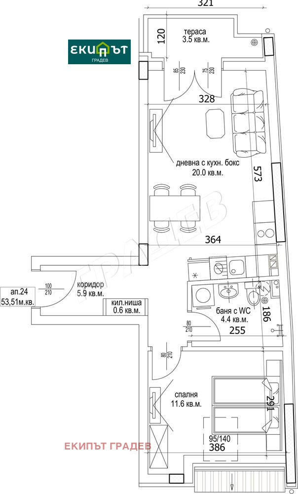 Продава 2-СТАЕН, гр. Варна, Цветен квартал, снимка 1 - Aпартаменти - 49575954