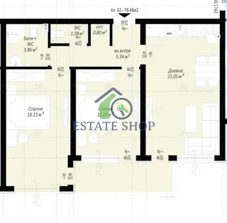 For Sale  2 bedroom Plovdiv , Belomorski , 91 sq.m | 83190087 - image [2]