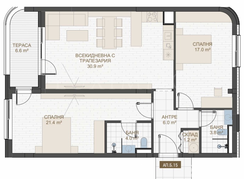 Продава 3-СТАЕН, гр. Пловдив, Център, снимка 6 - Апартаменти - 53379844