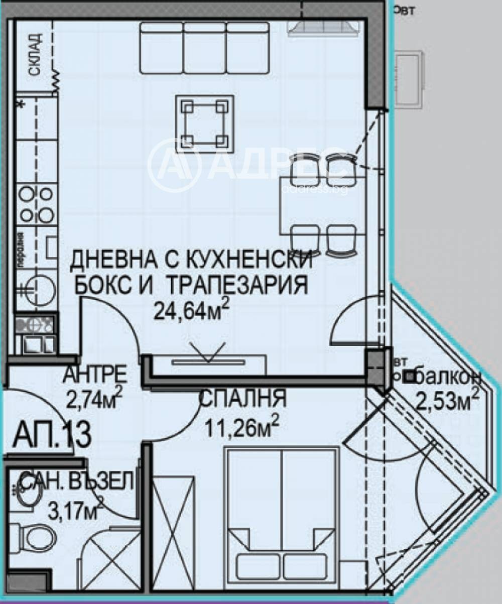 Продава 2-СТАЕН, гр. София, Обеля 2, снимка 4 - Апартаменти - 55457236