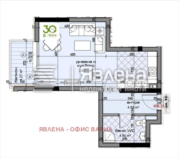 Продава 1-СТАЕН, гр. Варна, Младост 2, снимка 2 - Aпартаменти - 47111650