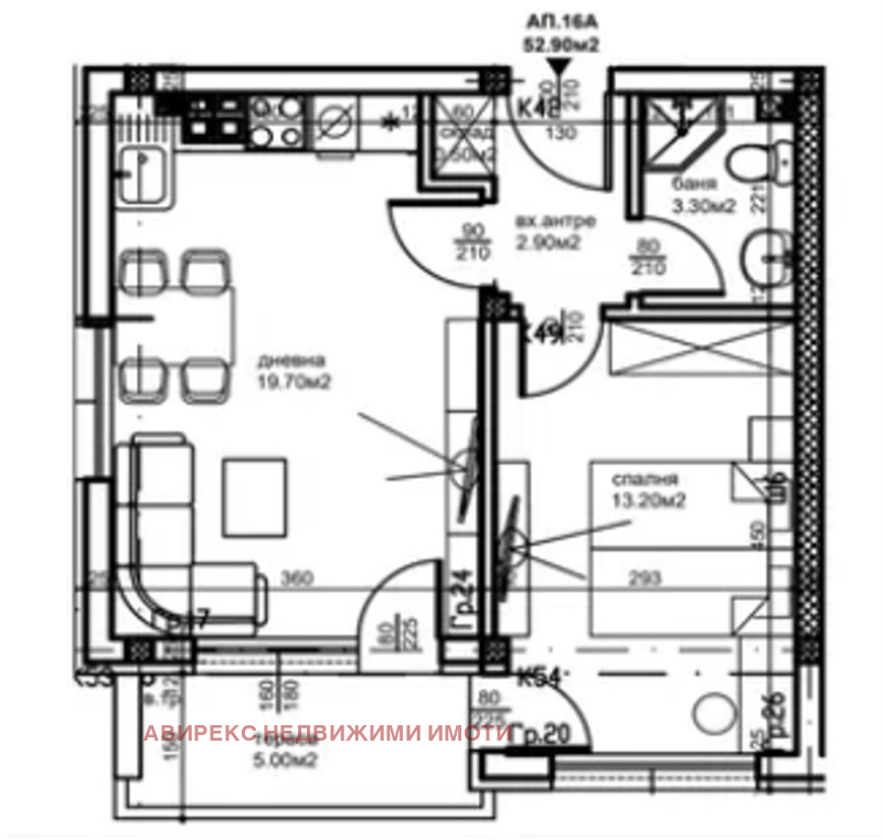For Sale  1 bedroom Plovdiv , Ostromila , 53 sq.m | 94771379