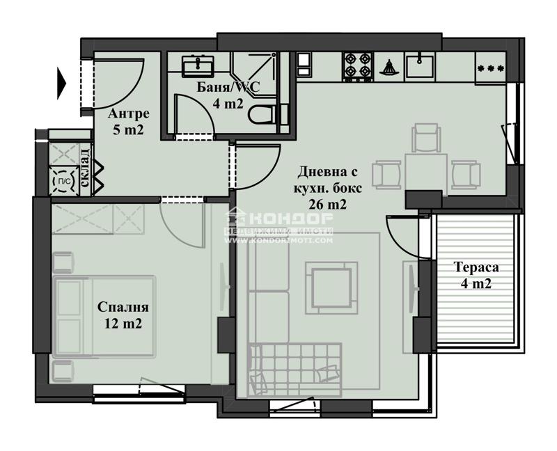 Til salg  1 soveværelse Plovdiv , Vastanicheski , 74 kvm | 52842870 - billede [2]