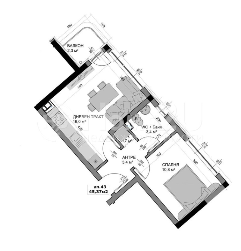 For Sale  1 bedroom Varna , Vladislav Varnenchik 1 , 52 sq.m | 14740172