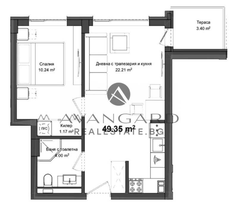 In vendita  Studio Plovdiv , Karshiiaka , 57 mq | 82616124 - Immagine [2]