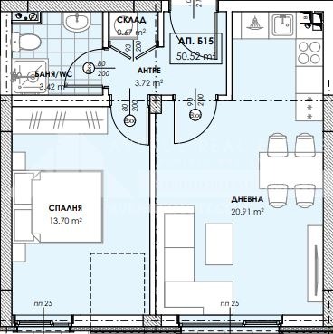 Myytävänä  1 makuuhuone Plovdiv , Ostromila , 68 neliömetriä | 40319627 - kuva [2]