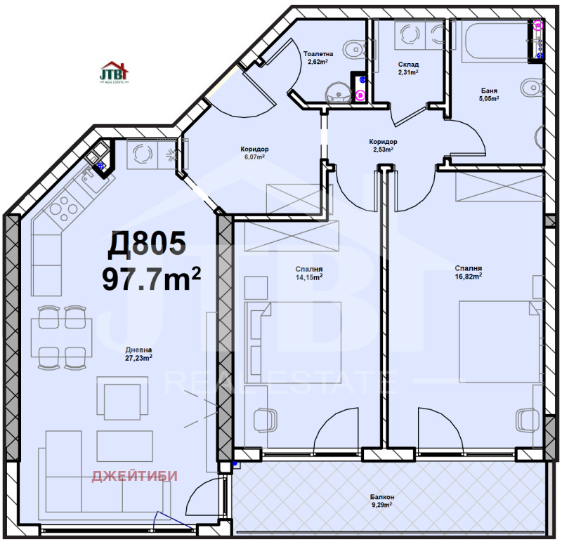 Продава 3-СТАЕН, гр. София, Полигона, снимка 6 - Апартаменти - 52363139
