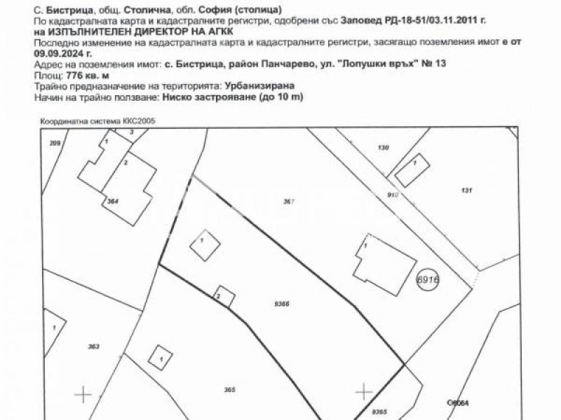 Продава  Парцел град София , с. Панчарево , 776 кв.м | 58630019 - изображение [2]