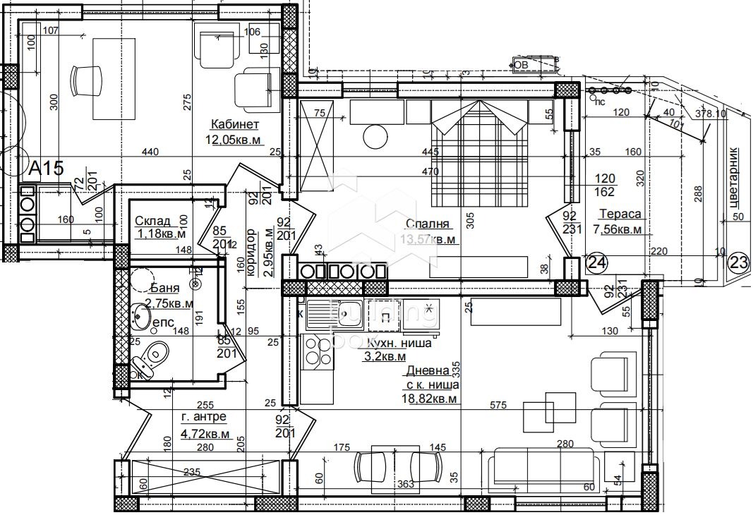 Продава 3-СТАЕН, гр. Хисаря, област Пловдив, снимка 2 - Апартаменти - 53720550