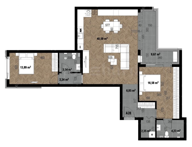 Продава 3-СТАЕН, гр. София, Кръстова вада, снимка 2 - Апартаменти - 53539062