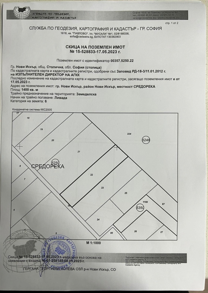 Продава ЗЕМЕДЕЛСКА ЗЕМЯ в област София, гр. Нови Искър - 4.5 дка / 18 600 € » 36 378.44 лв., МЕЧТАН ДОМ