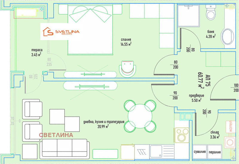 Продава 2-СТАЕН, гр. София, Малинова долина, снимка 6 - Апартаменти - 52305246