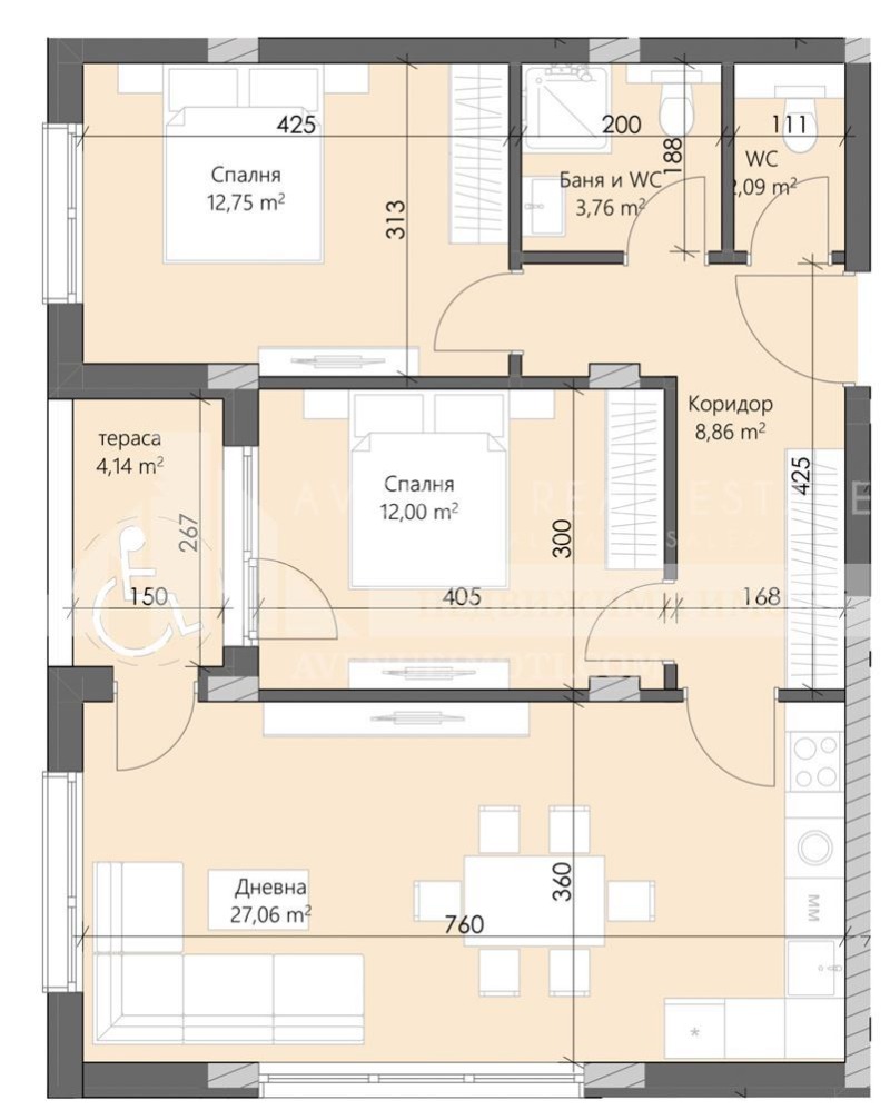 De vânzare  2 dormitoare Plovdiv , Cârșiiaca , 100 mp | 48225422 - imagine [2]