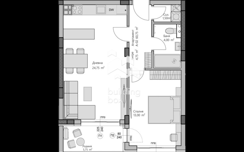 Продается  1 спальня Пловдив , Христо Смирненски , 72 кв.м | 66200440 - изображение [2]