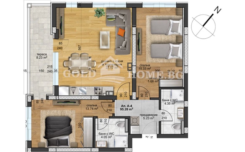 In vendita  2 camere da letto Plovdiv , Hristo Smirnenski , 107 mq | 91575175 - Immagine [2]