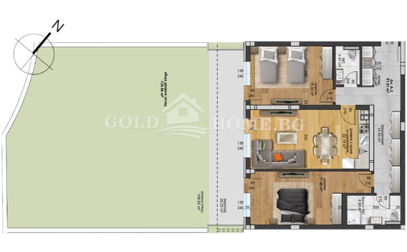 In vendita  2 camere da letto Plovdiv , Hristo Smirnenski , 107 mq | 91575175 - Immagine [12]
