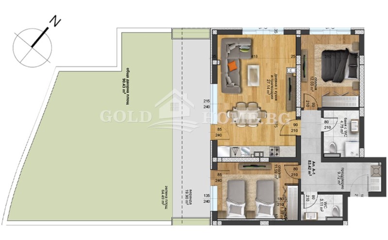 In vendita  2 camere da letto Plovdiv , Hristo Smirnenski , 107 mq | 91575175 - Immagine [9]