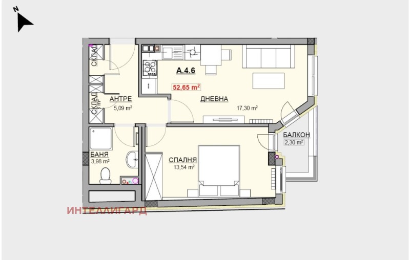 En venta  1 dormitorio Sofia , Krasno selo , 64 metros cuadrados | 57238627 - imagen [8]