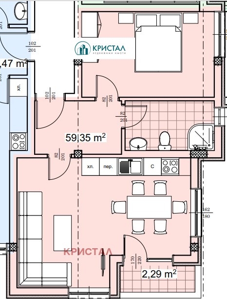 Продава 2-СТАЕН, гр. Пловдив, Прослав, снимка 2 - Aпартаменти - 47186984