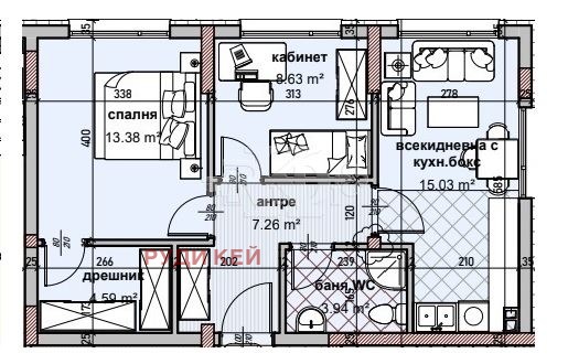 Till salu  2 sovrum Varna , Vladislav Varnentjik 2 , 76 kvm | 55039181 - bild [2]