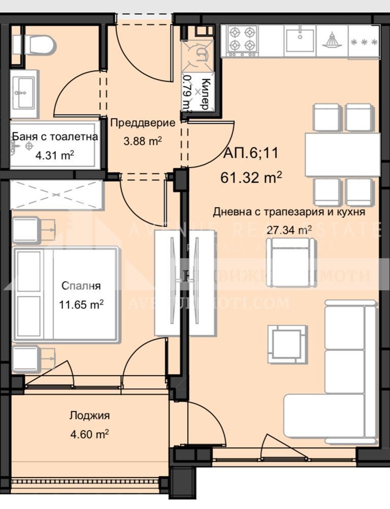 Til salgs  1 soverom Plovdiv , Ostromila , 69 kvm | 75400912 - bilde [4]