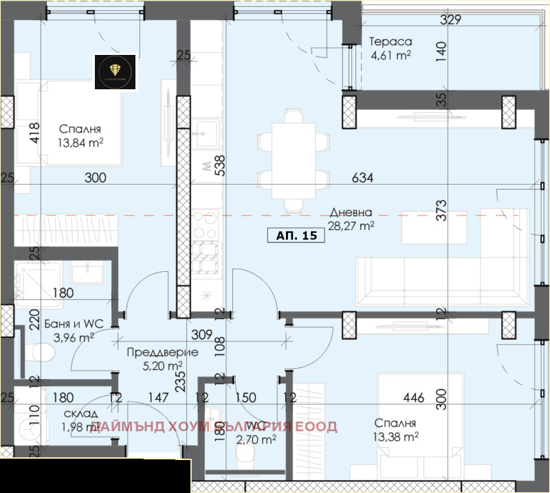 Zu verkaufen  2 Schlafzimmer Plowdiw , Trakija , 109 qm | 93627194 - Bild [2]