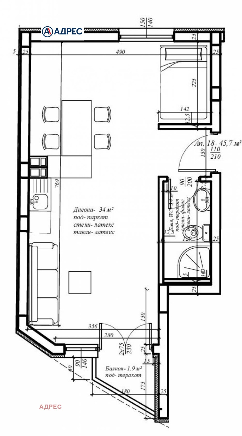 In vendita  1 camera da letto Varna , Operata , 53 mq | 35966152 - Immagine [2]