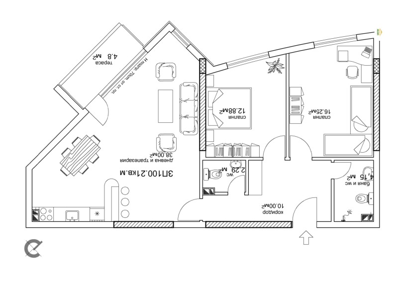 De vânzare  2 dormitoare Plovdiv , Sâdiisci , 124 mp | 94357573 - imagine [6]