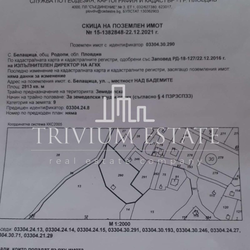 For Sale  Plot region Plovdiv , Belashtitsa , 2913 sq.m | 45293168 - image [2]